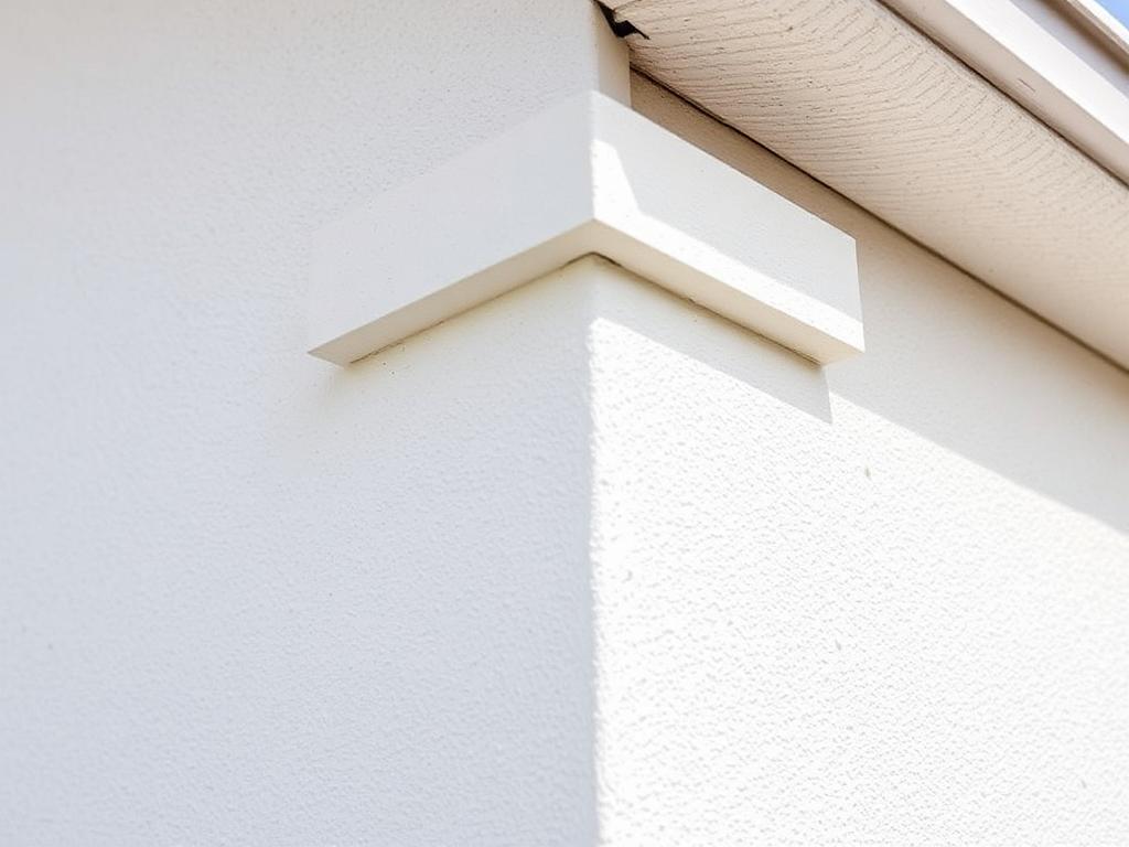 After: rebuilt exterior wall corner with crisp new stucco and clean painted finish in Homestead